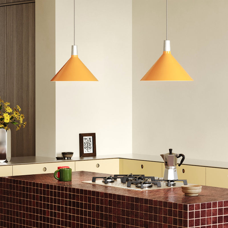 Bower Pendant Light Medium in Yellow + Sphere IV