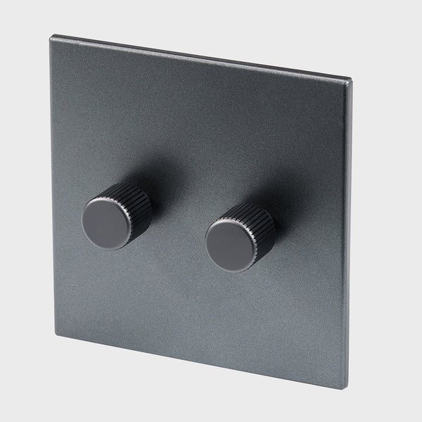 Double Rotary Wall Dimmer in Graphite