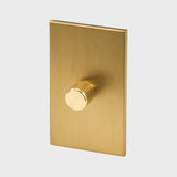 Single Rotary Wall Dimmer in Brass