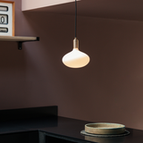 Oval Pendant Light in Brass